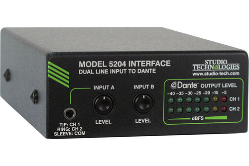 Studio Technologies MODEL 5204 Dual Line Input to Dante Network Audio Interface