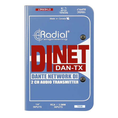 Radial DiNet Dan-RX2 Dante Network Receiver, Ethercon Input with