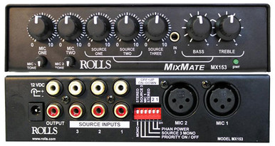 Rolls MX153 Mix Mate 1/2-Rack Mic/Source Mixer - ProAudio.com