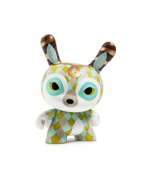 A multicolored rabbit figurine