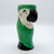 A green parrot shaped ceramic drinking glass