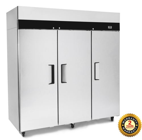 Commercial Storage Freezer- Three Door Stainless Steel Upright Freezer - Top