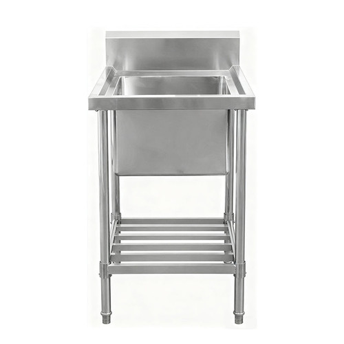 Work Bench - Single Sink with Pipe Undershelf