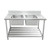Inlet Bench - Double Sink with Splashback & Pipe Undershelf
