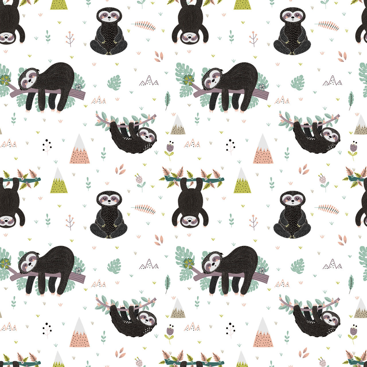 Cute Sloth (SLTH3) - Modern Fox Fabrics