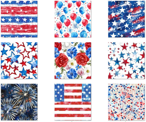 ID108 - Watercolor Floral 4th July