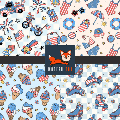 ID109 - 4th of July Vintage Roller Skate