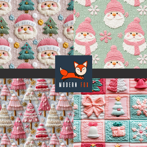 WNT414 - Christmas Embroidery (Printed to Simulate 3D, Not Actual 3D) WNT414 - Christmas Embroidery (Printed to Simulate 3D, Not Actual 3D)