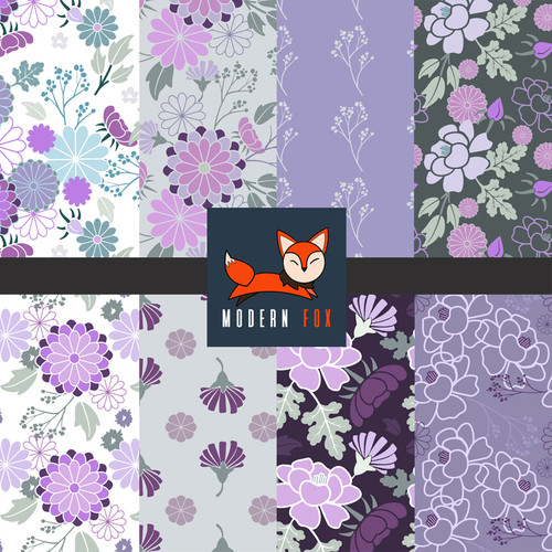 FLW357 - Violet and Mint Flower FLW357 - Violet and Mint Flower