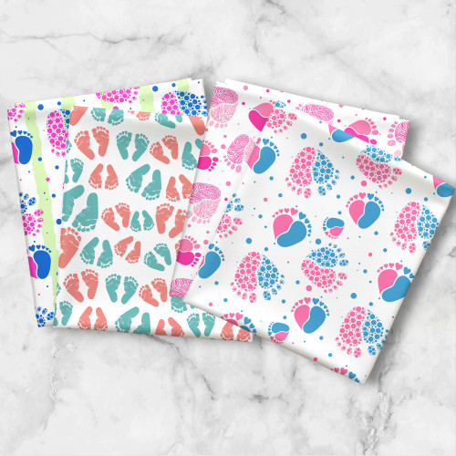 FQ54 - NICU Awareness Fat Quarter Bundle of 4, 100% Organic Cotton Sateen.