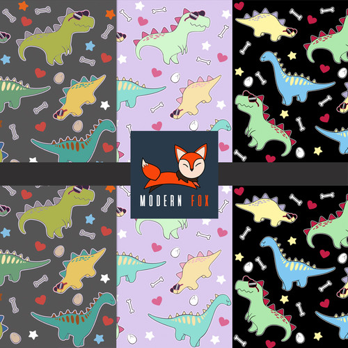 DINO58 - Dino Red Hearts