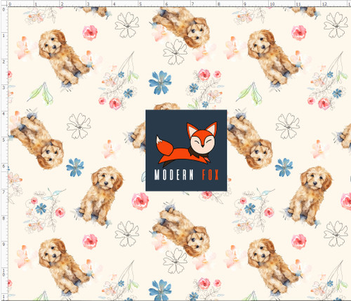DG73 - Goldendoodle and Watercolor Floral