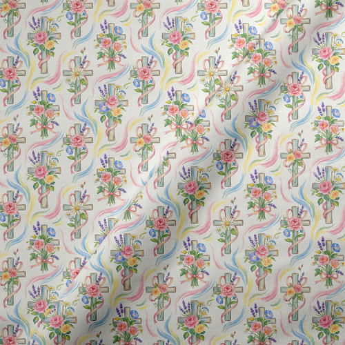 ET174 - Spring Floral Jesus Cross Vintage Easter