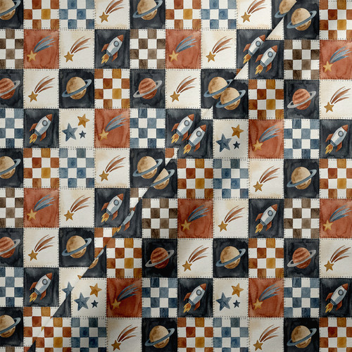 RKET4 - Celestial Patchwork Space Planets Stars, Solar System