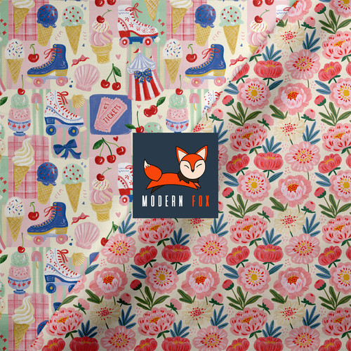 SKTBR5 - Ice Cream Roller Skate, Blush Peony Floral