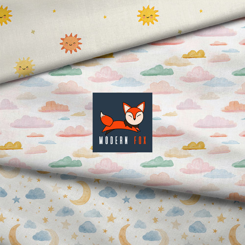 SUN8 - Sun and Star, Dreamy Pastel Cloud, Sleepy Moon and Stars