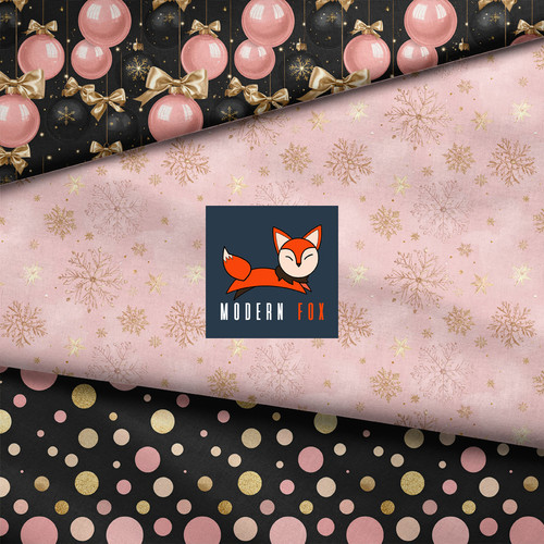 WNT471 - Black and Pink Christmas Ornaments