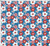 ID95 -  RED and BLUE, Retro Floral Fourth July