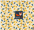 FLW382 - Meadow flowers and leaves in country blue, navy and yellow