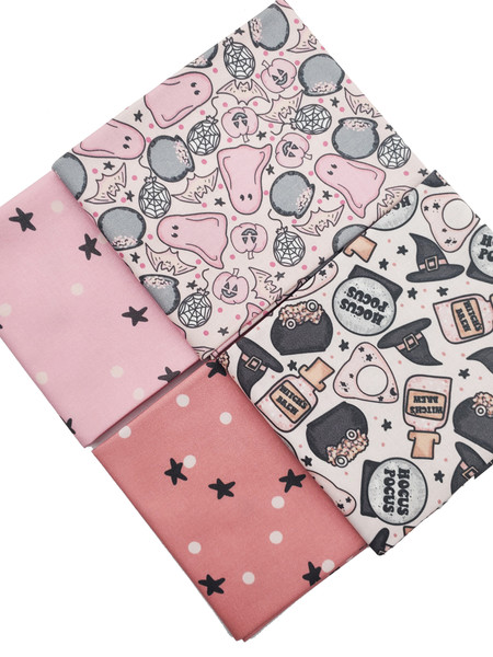 FQ47 - Pink Ghost Halloween Fat Quarters Bundle