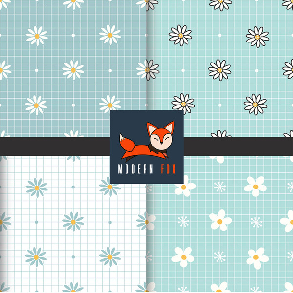 FLW297 - Plaid Pattern with Flower