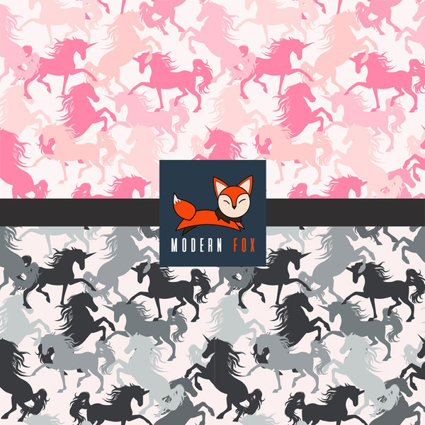 HOR2 - Pink/Gray Horses