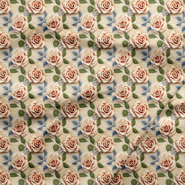 FLW298 - This pattern is a PRINTED Embroidery Fabric, NOT Actual Embroidery Fabric, NO Texture