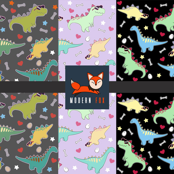 DINO58 - Dino Red Hearts