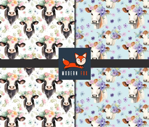 CW27 - Highland Cow and Flowers