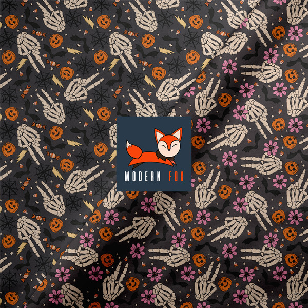 HAL310 - Halloween Floral, Skulls, Bats, Spiderwebs, Pumpkins