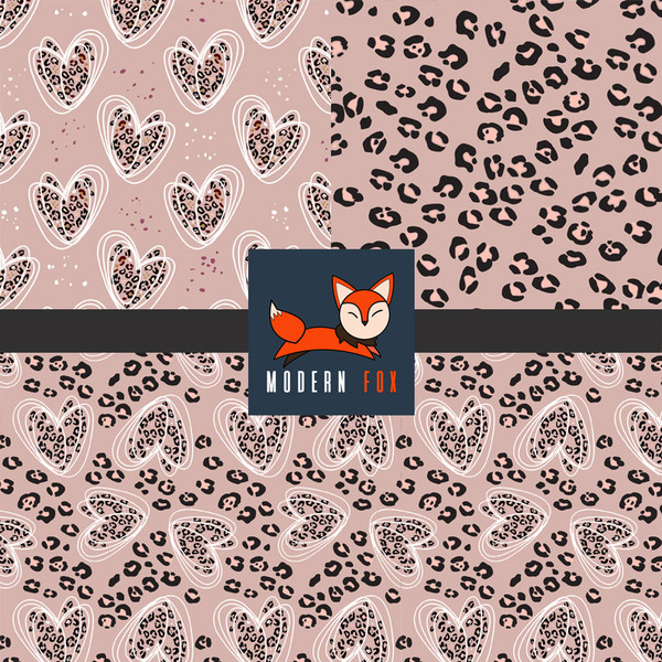 Brush Pink Leopard Heart (VAL161)