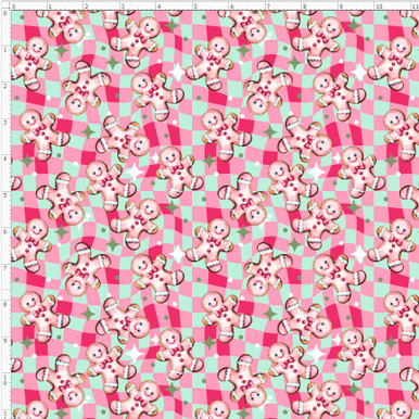WNT347 - Pink Gingerbread Man - Modern Fox Fabrics