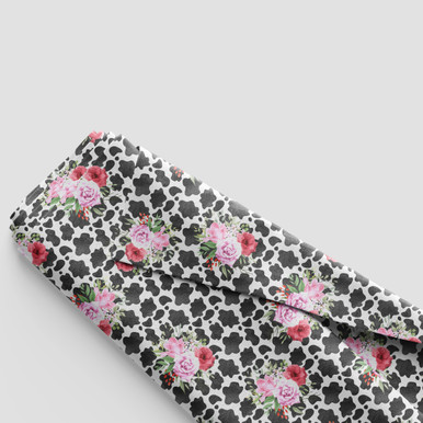 Cow Print Roses CP15 - Cow Print with Roses - Modern Fox Fabrics