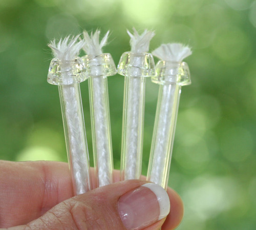 2 Glass Wick Holder Tubes for Oil Candles