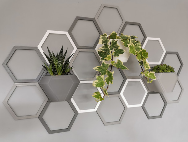 Elevate your home décor with our honeycomb wall planter system. Arrange hexagons in various patterns and enjoy a stylish display of your favourite plants.