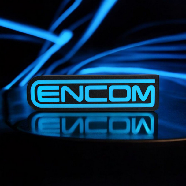 Enhance your TRON collection with the stunning ENCOM LED sign! Featuring vivid neon blue, it's a must-have for any fan's gaming or home bar setup.