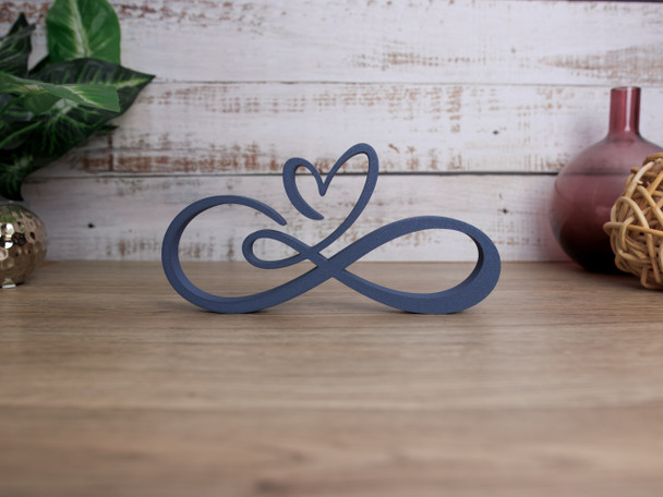 Infinity Heart Ornament, Modern Art Home Decor, Freestanding Shelf Sculpture, Romantic Line Art Gift