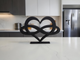 PLA infinity heart decor — biodegradable 3D‑printed heart‑and‑infinity sculpture for contemporary interiors.