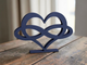 Infinity Heart Ornament, Modern Heart Sculpture, Freestanding Shelf Decor, Abstract Line Art, Romantic Couple Gift, Contemporary Home Accent