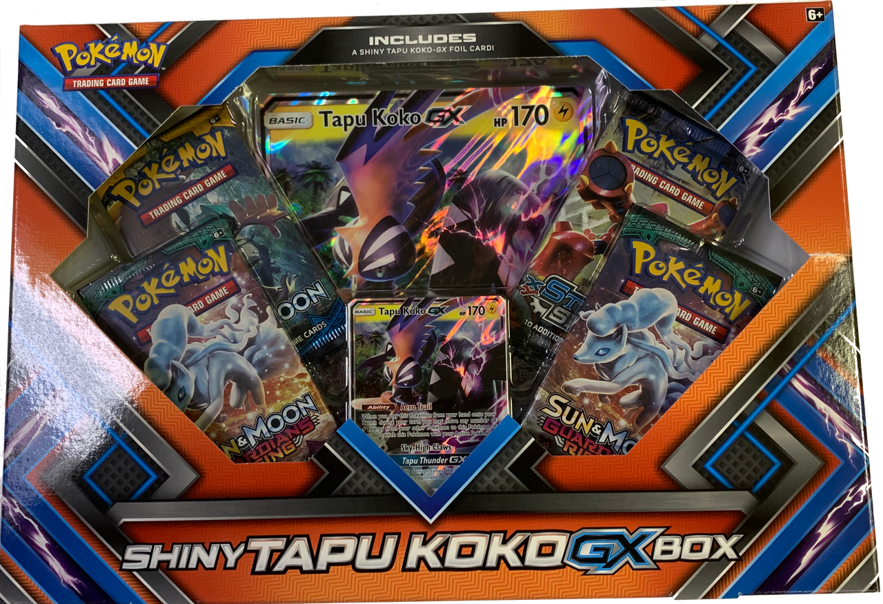 Pokemon TCG Shiny Tapu Koko GX Box Collection Set of 2 Dented Boxes