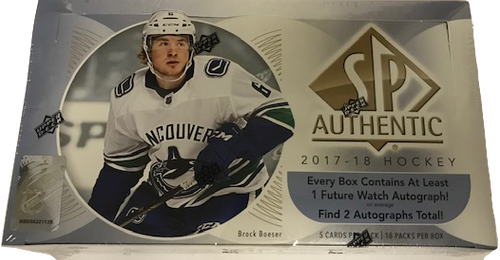 2017-18 Upper Deck SP Authentic Hockey Hobby Box