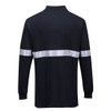 Portwest FR03 - Flame Resistant Anti-Static Long Sleeve Polo Shirt with Reflective Tape