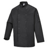 Portwest C833 - Suffolk Chefs Jacket BLACK XL **CLEARANCE**
