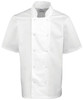 Premier Studded front short sleeve chef jacket WHITE LARGE**CLEARANCE**