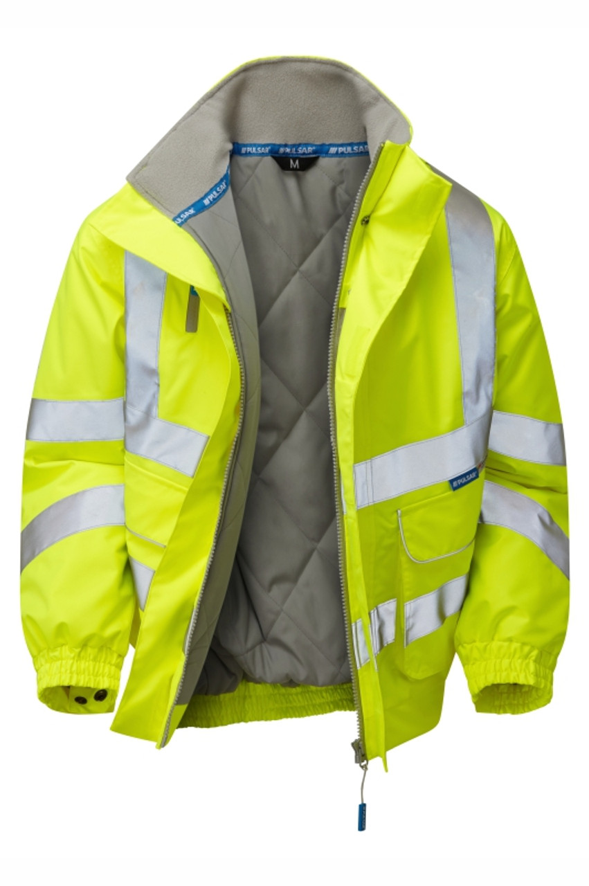 PULSAR Hi Vis Yellow Padded Bomber Jacket - LCS Embroidery LTD T/A LCS  Workwear