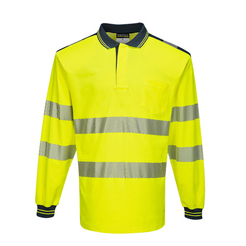 Portwest T184 - PW3 Hi-Vis Cotton Comfort Polo Shirt L/S