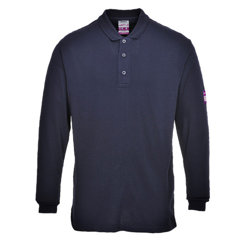 Portwest FR10 - Flame Resistant Anti-Static Long Sleeve Polo Shirt