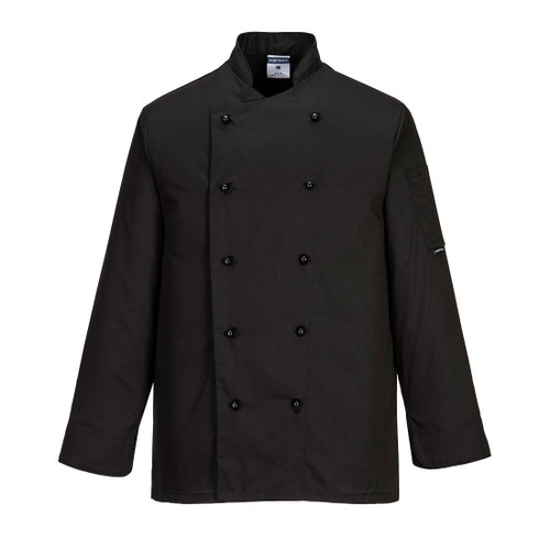 Portwest C834 - Chef Jacket Black MEDIUM **CLEARANCE**