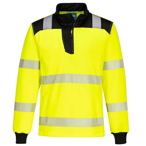 Portwest PW326 - PW3 Hi-Vis 1/4 Zip Sweatshirt Yellow LARGE **CLEARANCE**