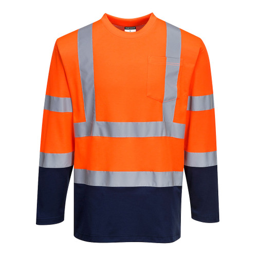 Portwest S280 - Hi-Vis Cotton Comfort Contrast T-Shirt L/S